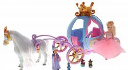 Игровой набор Лошадь с каретой и 2 куклами (Junfa Toys, 205A) - миниатюра